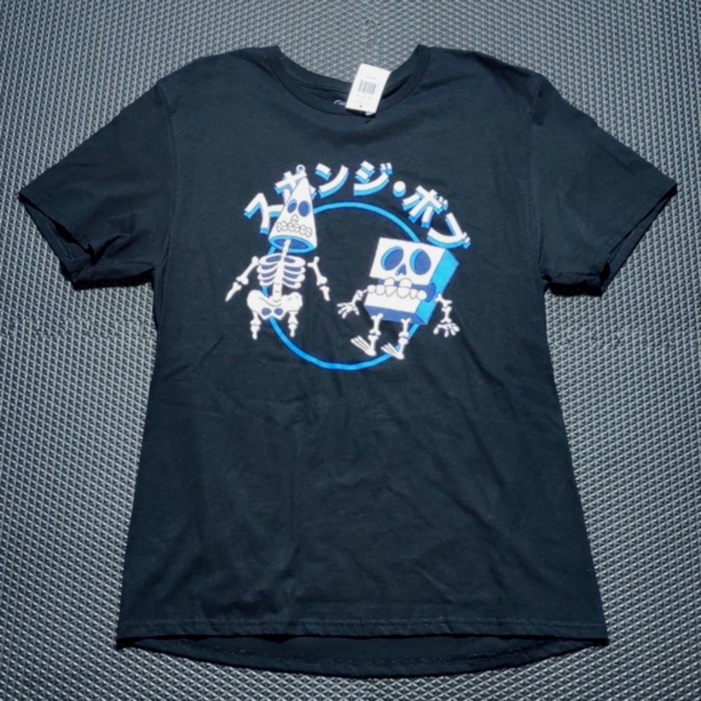 SpongeBob SquarePants black skeleton SpongeBob and Patrick T-shirt Large